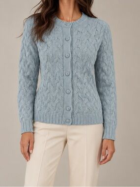 Vintage 1960s Blairmoor Original 100% Wool Cable Knit Cardigan